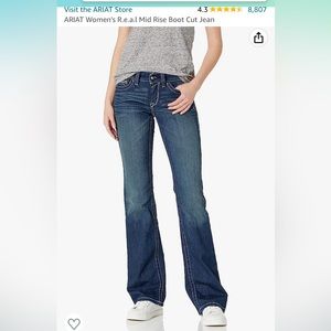 ARIAT Women's R.e.a.l Mid Rise Boot Cut Jean size 33